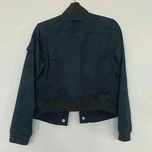 GAP- Black Bomber Denim Jacket Sz XS - Picture 5 of 8
